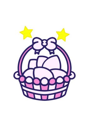 dönen yıldızlar basit paskalya sepetinin animasyonu