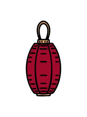 El yapımı bir Japon fenerinin titreşimli animasyonu