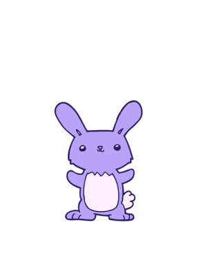 Çizgi film tavşan çiziminin yükseliş ve yüzme animasyonu