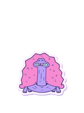 Komik bir karikatür kaplumbağasının çıkartmasını uzatıyorum.