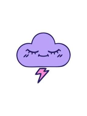 Fırtına bulutu çiziminin sevimli çizgi filminin yıldız patlaması etkisi