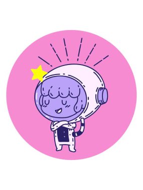 Parlayan yıldızlar, astronot kıyafeti giymiş dövme stili bir kadının canlandırmasını etkiler.