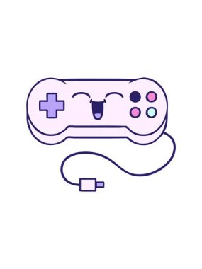 Bir oyun denetleyicisinin sevimli çizgi filminin dönen hareket animasyonu