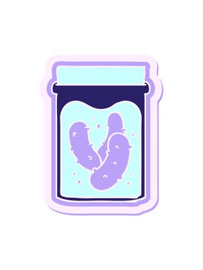 Çizgi film çıkartması turşu turşusu kavanozunun hareketli animasyonu