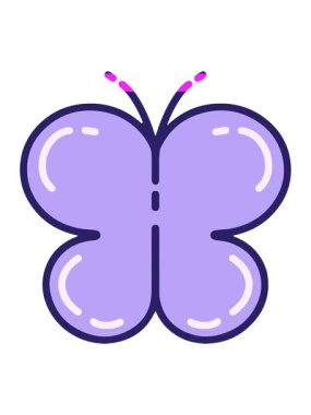 Basit ve sevimli kelebeğin animasyonunu çalıştır