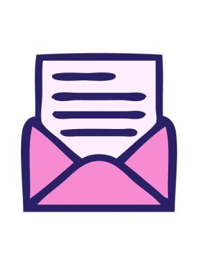 Bir mektup ve zarfın retro grunge desen çizgi filminin canlandırma efekti