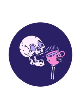 Kafatasının kahve içtiği ikonik dövme görüntüsünün hareketli animasyonu