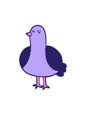 Parlak, şirin bir kuşun çizgi filminin basınçlı canlandırması