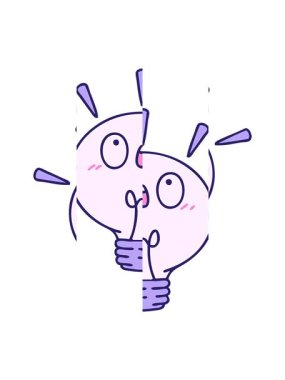 Parlayan bir elektrik ampulünün karikatürünü bölme hareketi