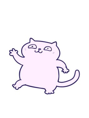 bobbing motion animation of a cartoon of cat character