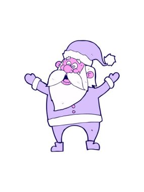 Noel Baba çizgi filminin neon ışık efekti animasyonu