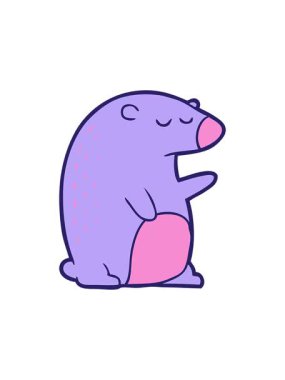 Kawaii Ayı çizgi filminin basınçlı animasyonu