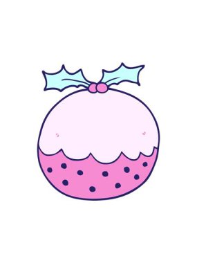 Çizgi film Noel pudingi tasarımının hareketli animasyonu