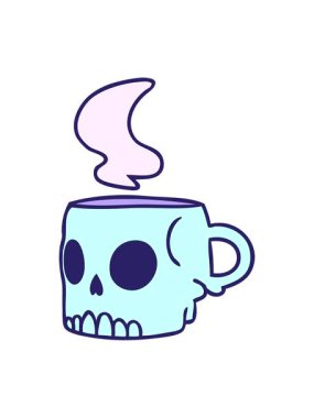 el çizimi karikatür bir kafatası kupasının hareketli animasyonu