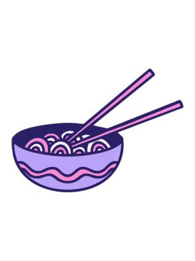 Bir kase Japon eriştesini yemek çubuğuyla salla ve durdur.