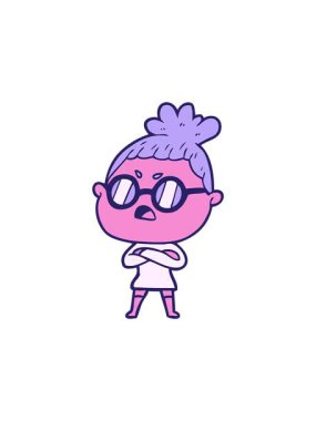 Sinirli kadın çiziminin hareketli animasyonu