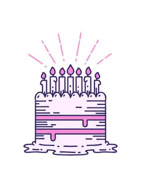 Geleneksel dövme stili doğum günü pastasının canlandırma efekti