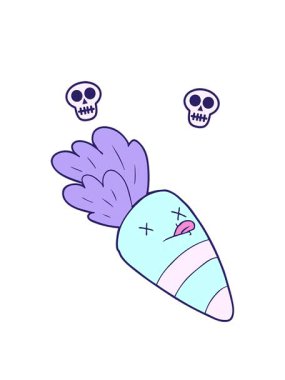 karikatür ölü havuç kafatası animasyonu