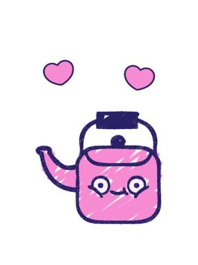 dönen kalpler Çaydanlık Çiziminin animasyonu