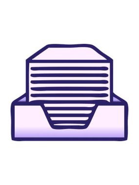 Bir yığın ofis kağıdının gradyan gölgeli karikatürünü salla ve duraklat