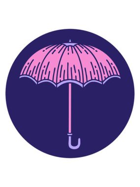 Bir şemsiye tasarımının ikonik dövme şeklindeki görüntüsünü salla ve duraklat