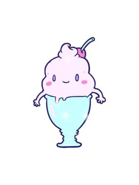 Çizgi film dondurma görüntüsünün ışıltı etkisi