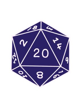 Doğal 20 D20 zarının titreşimli hareket animasyonu