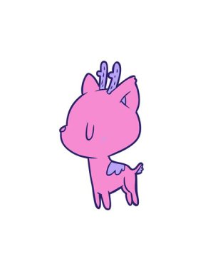 Tatlı çizgi film geyiğinin basınçlı animasyonu