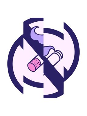 Sigara içilmeyen bir tabelanın tasarımı bölünen hareket animasyonu