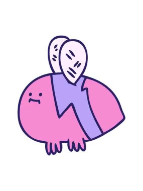 Titrek hareketli el animasyonu çizilmiş tuhaf çizgi film yaban arısı