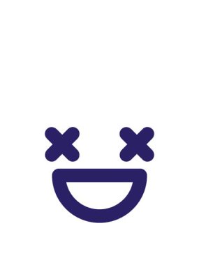 Sırıtan ölü yüz simgesinin zıplama hareketi canlandırması