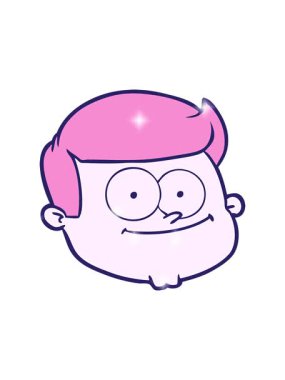 Çizgi film erkek yüz çiziminin ışıltı etkisi