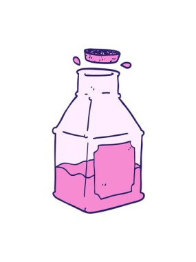 Karikatür karikatürünün hareketli animasyonunu sürahide iç.