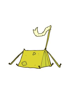 Çizgi film geleneksel çadırının renk animasyonu değişiyor