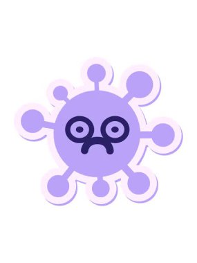 Titreyen hareketli üzgün bakışlı virüs çıkartması.