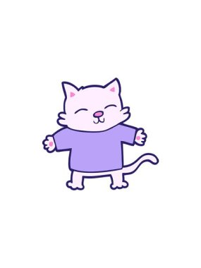 Komik, mutlu çizgi film kedisinin satış animasyonu