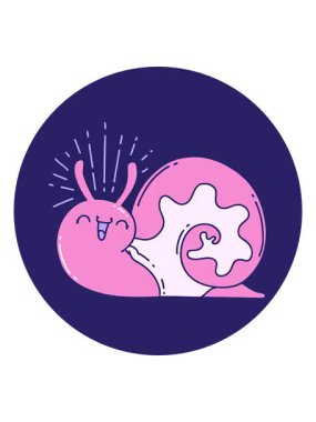 Dövme stili mutlu salyangozun titreşimli hareketli animasyonu