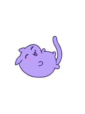 Sevimli mutlu bir kedinin gülüşünün yatay titreşimli animasyonu