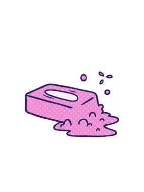 Yanıp sönen radyal çizgiler. Elle çizilmiş çizgi film karakteri. Kabarcıklı sabun karalaması.