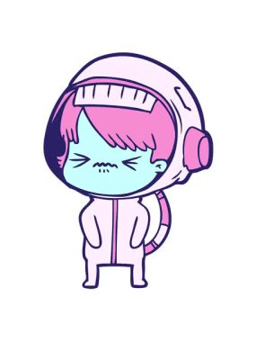 Kızgın dizayn uzay kızının titreşimli hareketi