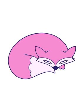 Çizgi film kıvrımlı tilkinin canlandırma efektini piksel yap