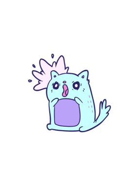 Karikatür animasyonu kediyi şaşkına çevirdi.