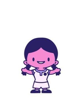 Üniformalı çizgi filmdeki Brezilyalı kadın futbolcunun animasyonunu genişletiyorum.