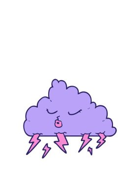 Bir gökgürültüsü bulutunun çizgi film karalamalarının animasyonunu genişletiyorum.