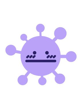 Utanmış ve kafası karışmış virüsün titrek hareket animasyonu