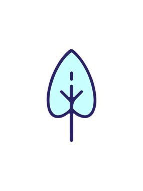 Basit yaprak illüstrasyonunun radyoaktif parlak animasyonu