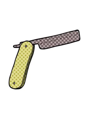 Çizgi film animasyonunun pixelize etkisi Gırtlağı kesme ustura