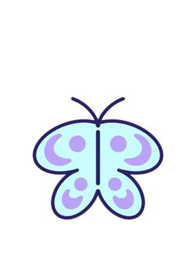 Uyanın ve yüzün basit ama sevimli kelebek çiziminin animasyonu