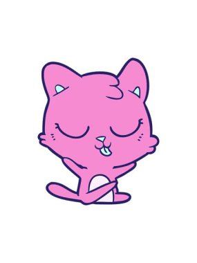 Bir kedi çizgi film çiziminin hareketli animasyonu