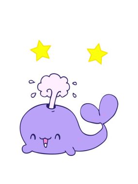 dönen yıldızlar balina çiziminin canlandırması